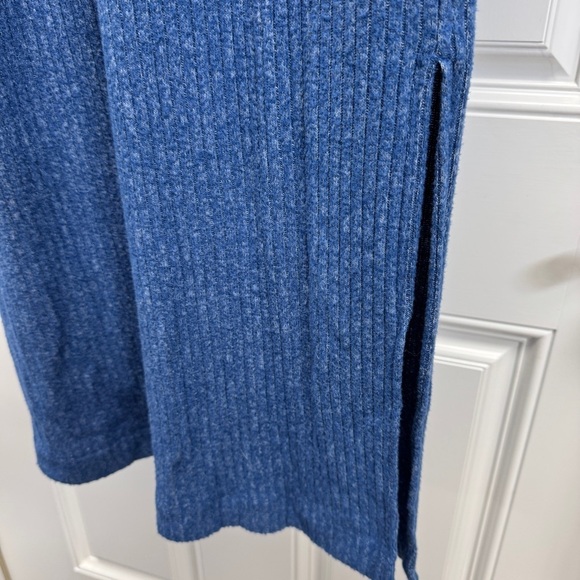 SATURDAYSUNDAY Anthropologie Blue Mariah Long Sleeve Rib Knit Maxi Dress Medium - Picture 7 of 13